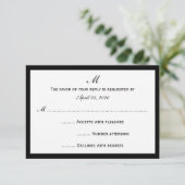 Goedkope RSVP Invitation Kaarten Kies Rand op Wit Kaartje (Staand voorkant)