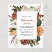 Goedkope rustieke bruine Thanksgiving diner uitnod Flyer (Voorkant)
