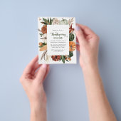 Goedkope rustieke groene Thanksgiving diner uitnod Flyer (Hand)