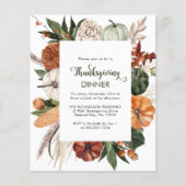 Goedkope rustieke groene Thanksgiving diner uitnod Flyer (Voorkant)