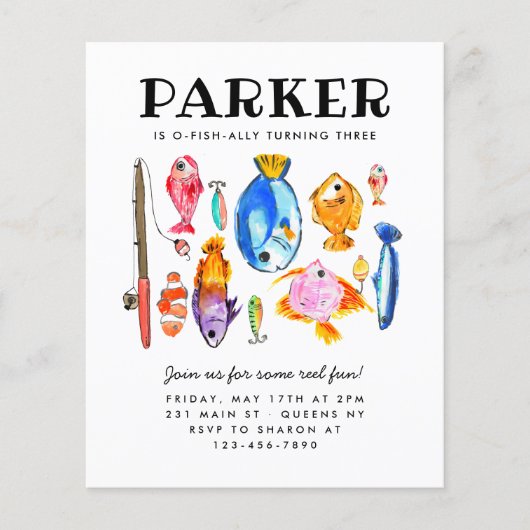 Goedkope Rustieke O-Fish-al Reel Fun Gevist Verjaa Flyer (Voorkant)