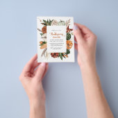 Goedkope rustieke pompoen Thanksgiving diner uitno Flyer (Hand)