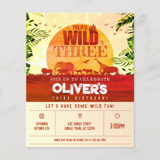 Goedkope Safari Animal Young Wild & 3 Foto Verjaar (Voorkant)