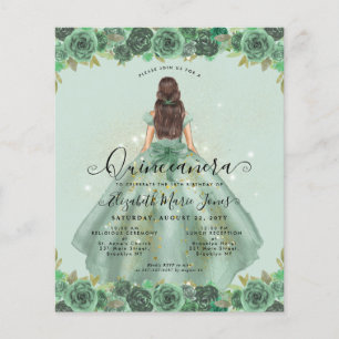Goedkope Sage Groen Goud Bloemen Prinses Quinceane Flyer