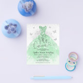 Goedkope Sage Groene Jurk Mis Quince Quinceañera Flyer (Enkel)