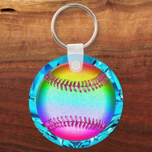 Goedkope Softbal Cadeaus voor Meisjes, Softbal Sle Sleutelhanger (Voorkant)