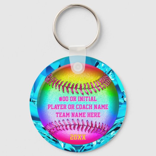 Goedkope Softbal Cadeaus voor Meisjes, Softbal Sle Sleutelhanger (Achterkant)