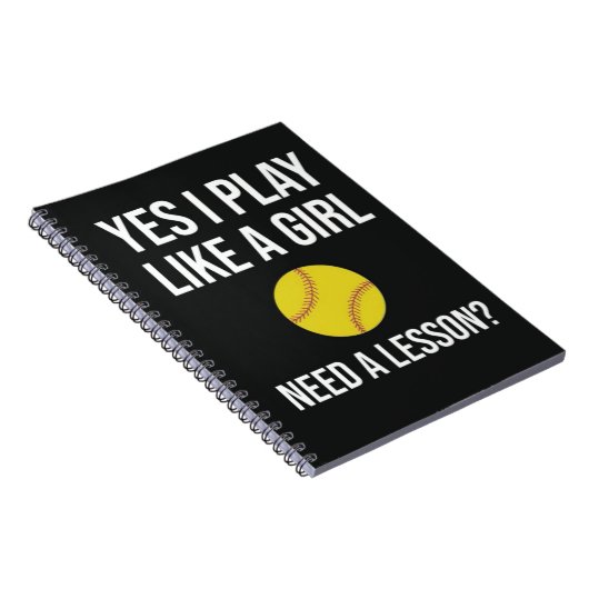 Goedkope softbal geschenken voor meisje team voor  notitieboek (Rechterzijde)