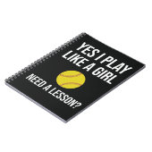 Goedkope softbal geschenken voor meisje team voor  notitieboek (Linkerzijde)