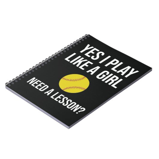 Goedkope softbal geschenken voor meisje team voor  notitieboek (Linkerzijde)