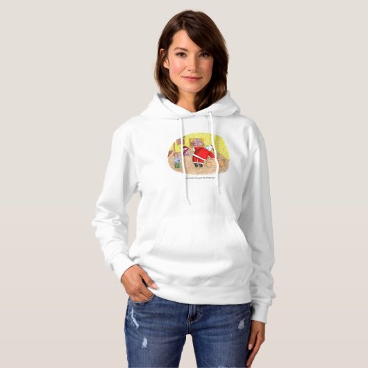 Goedkope Speelgoed vrouwen witte hooded sweatshirt (Voorkant volledig)