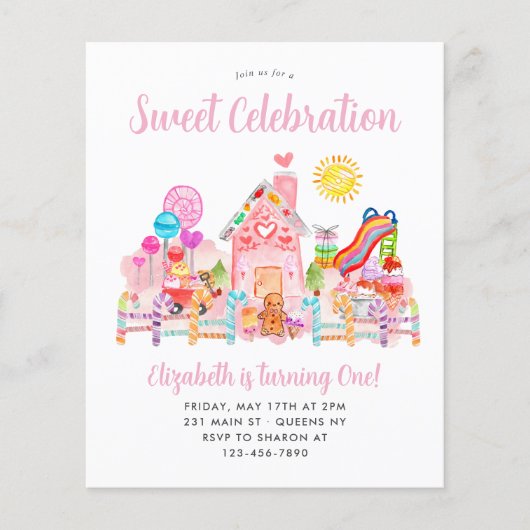 Goedkope Sweet Celebration Candyland Kids Verjaard Flyer (Voorkant)