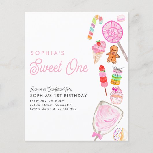 Goedkope SWEET ONE Snoep Kinder Candyland 1e Verja Flyer (Voorkant)