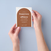 Goedkope Terracotta RSVP QR Code Retro Foto Bruilo Flyer (Hand)