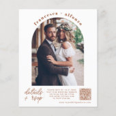 Goedkope Terracotta RSVP QR Code Retro Foto Bruilo Flyer (Achterkant)