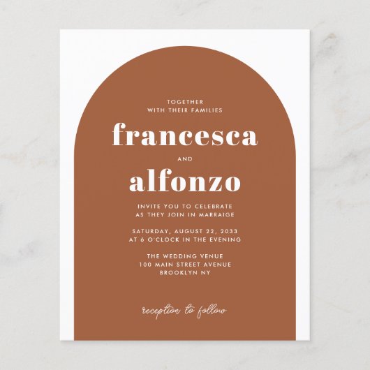 Goedkope Terracotta RSVP QR Code Retro Foto Bruilo Flyer (Voorkant)