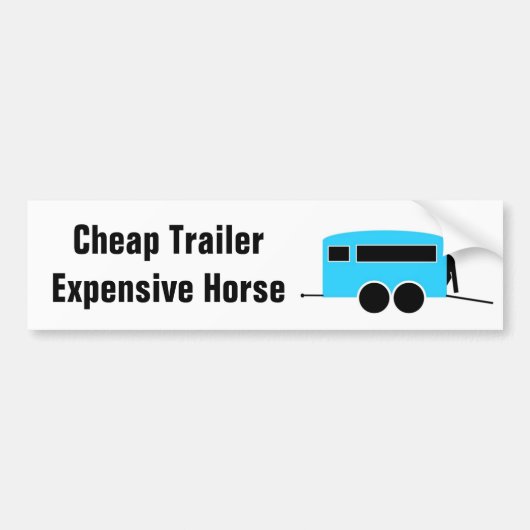 Goedkope trailer duur paard bumpersticker (Voorkant)