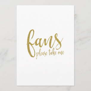 Goedkope Trouwbord met Goud Glitter Waaiers Kaart