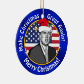 Goedkope Trump maakt kerst weer geweldig Keramisch Ornament (Rechts)