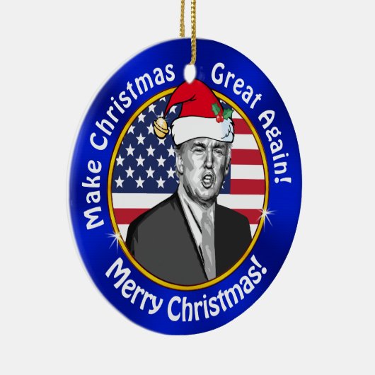 Goedkope Trump maakt kerst weer geweldig Keramisch Ornament (Rechts)