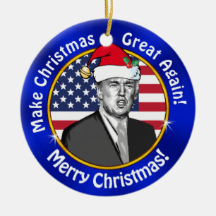 Goedkope Trump maakt kerst weer geweldig Keramisch Ornament
