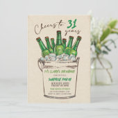 Goedkope uitnodiging op verjaardag, volwassen verj (Staand voorkant)