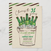 Goedkope uitnodiging op verjaardag, volwassen verj (Voorkant / Achterkant)