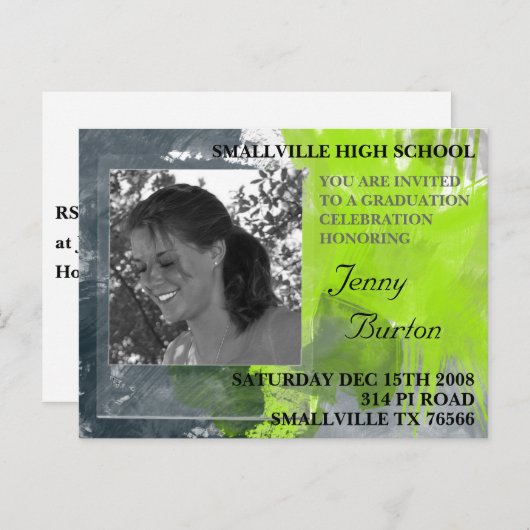 Goedkope Uitnodigingen voor afstuderen Custom (Voorkant / Achterkant)