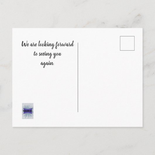 Goedkope vakantiehuis bedankt gast bedankt briefkaart (Achterkant)