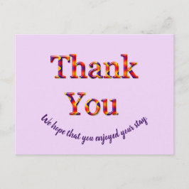 Goedkope vakantiehuis bedankt gast bedankt briefkaart