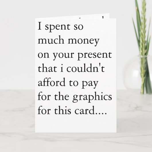 Goedkope verjaardagskaart. kaart (Voorkant)