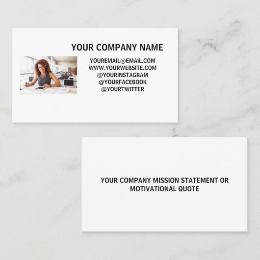 Goedkope Visitekaartjes voor kleine bedrijfseigena (Voorkant / Achterkant)