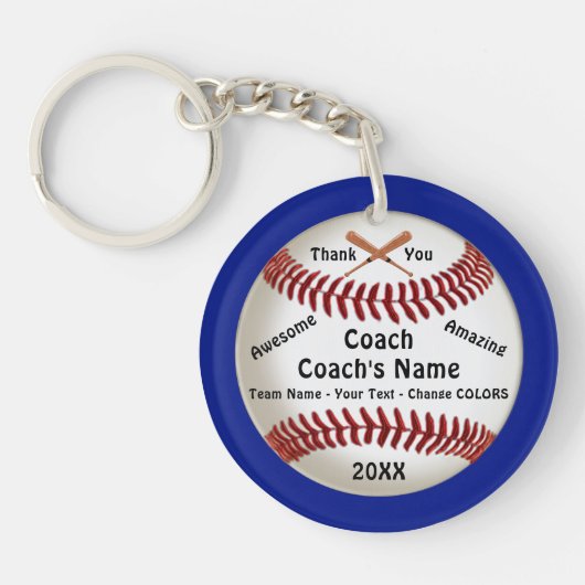 Goedkope, waardering cadeaus voor honkbalcoach, sleutelhanger (Voorkant)