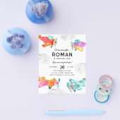 Goedkope Waterverf Planes Clouds Vliegtuig Verjaar Flyer (Enkel)