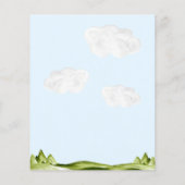 Goedkope Waterverf Sky Clouds Red Airplane Verjaar Flyer (Achterkant)