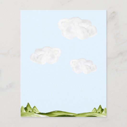 Goedkope Waterverf Sky Clouds Red Airplane Verjaar Flyer (Achterkant)