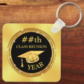 Goedkope Zwart en Goud, Klasse Reunion Gift Ideas, Sleutelhanger (Achterkant)