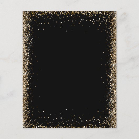 Goedkope Zwart Goud Glitter Lights Ballon Verjaard Flyer (Achterkant)