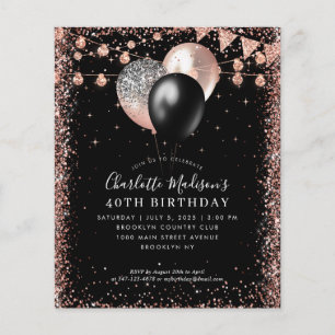 Goedkope Zwart Roze Rose Gouden Ballonverlichting Flyer