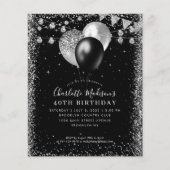 Goedkope Zwart Zilver Glitter Ballon Lights Verjaa Flyer (Voorkant)