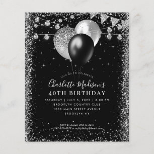 Goedkope Zwart Zilver Glitter Ballon Lights Verjaa Flyer