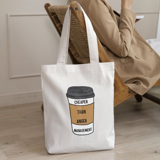 Goedkoper dan woedebeheersing - Coffee Snark Tote Bag