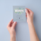 GOEDKOPSTE Eucalyptus Stof Blauw Bruiloft Flyer (Hand)