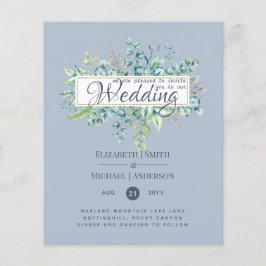 GOEDKOPSTE Eucalyptus Stof Blauw Bruiloft Flyer