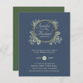 GOEDKOPSTE Huwelijksuitnodiging Groene Krans BUDGE (Voorkant / Achterkant)