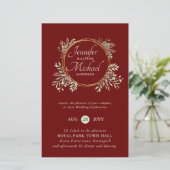 GOEDKOPSTE Huwelijksuitnodiging Groene Krans BUDGE (Staand voorkant)