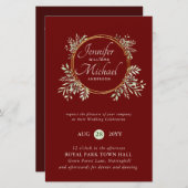 GOEDKOPSTE Huwelijksuitnodiging Groene Krans BUDGE (Voorkant / Achterkant)