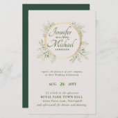 GOEDKOPSTE Huwelijksuitnodiging Groene Krans BUDGE (Voorkant / Achterkant)