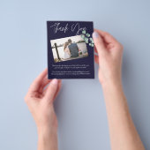 GOEDKOPSTE Navy White Sage Eucalyptus Bedankt kaar Flyer (Hand)