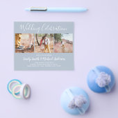 GOEDKOPSTE Stofblauwe Fotocollage Trouwflyer Flyer (Enkel)